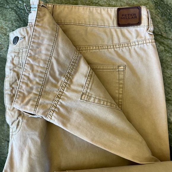 Peter Millar Men's Tan Colored 5 Pocket Tan Jeans Size 40, 32 Inseam - Picture 4 of 7